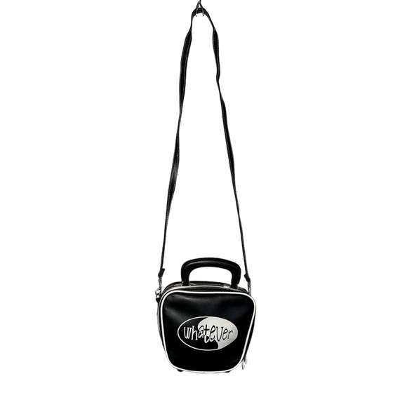 VINTAGE | Y2K “Whatever” Mini Pleather Bowling Bag w/ Detachable Crossbody Strap - Picture 7 of 16